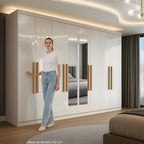 Guarda-Roupa Casal com Espelho 8 Portas 4 Gavetas Paris Maxel Branco