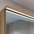 Conjunto para Banheiro Modulado 5 Peças com Iluminação LED e Cuba Yescasa 156cm Bege/Mel/Arenas