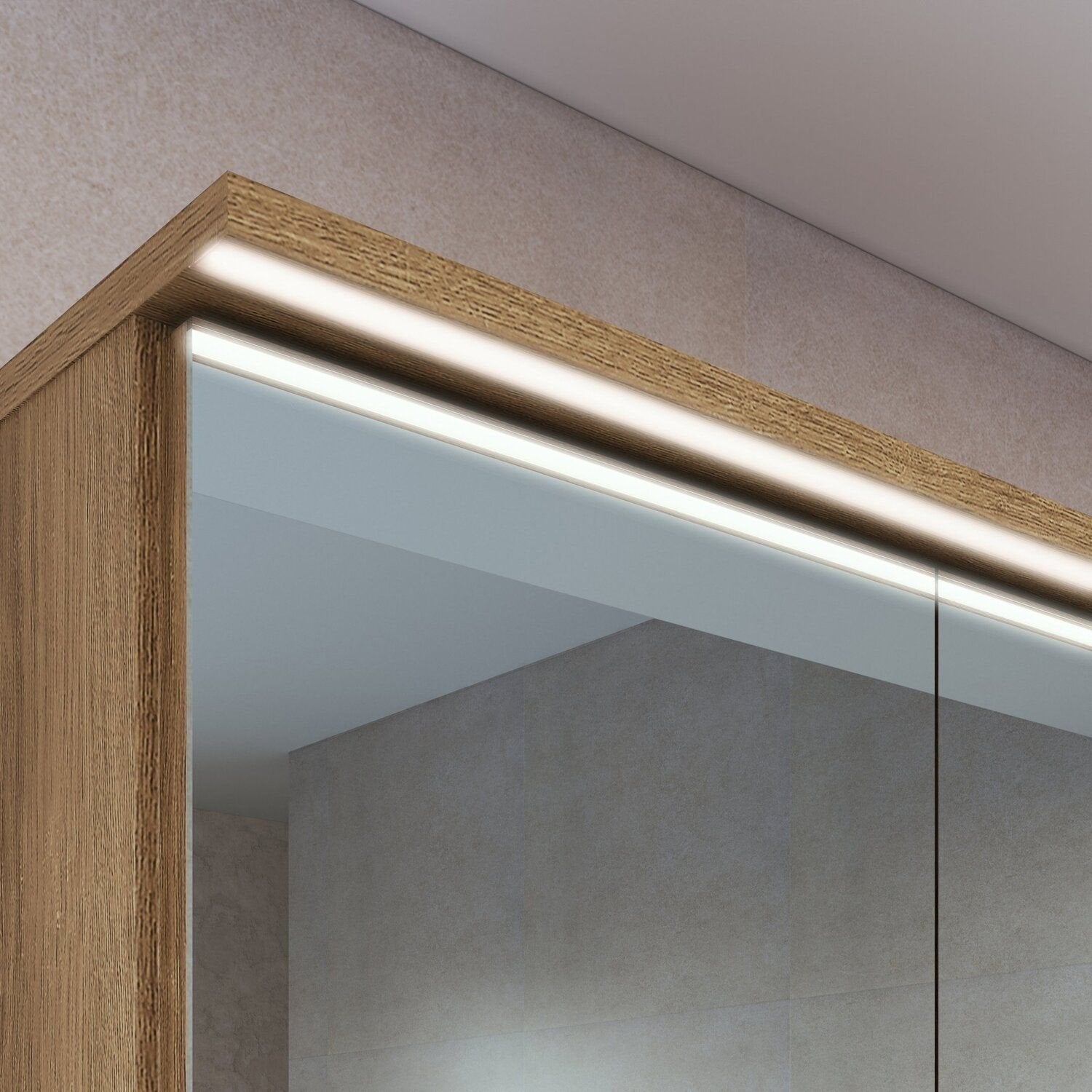 Conjunto para Banheiro Modulado Yescasa 156cm 5 Peças Cuba LED Bege/Mel/Arenas