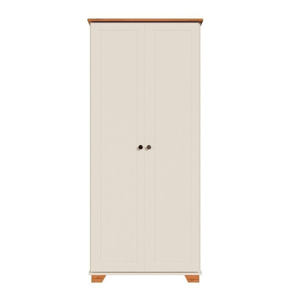 Conjunto Sala Ananda Rack e Armário Madeira Maciça Off White/Mel CabeCasa MadeiraMadeira