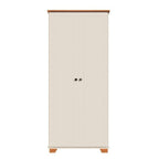 Conjunto Sala Ananda Rack e Armário Madeira Maciça Off White/Mel CabeCasa MadeiraMadeira