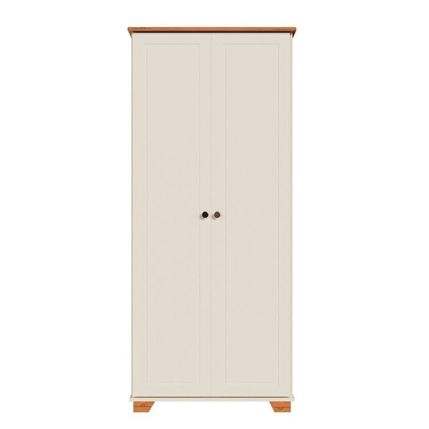 Conjunto Sala Ananda Rack e Armário Madeira Maciça Off White/Mel CabeCasa MadeiraMadeira