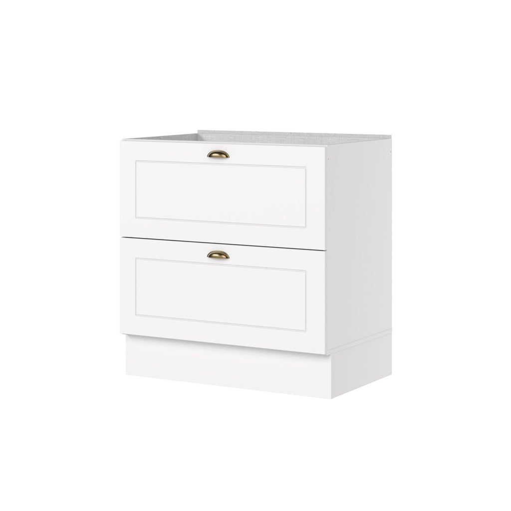 Balcão para Cozinha 2 Gavetas MDF 80cm Americana Henn Branco HP