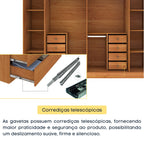 Guarda-Roupa Casal 6 Portas 8 Gavetas Portugal Yescasa 100% MDP/MDF Marrom/Cinamomo/Off White