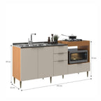 Cozinha Completa Modulada Alice Yescasa 6 Portas 2 Gavetas Laranja/Angelin Premium/Off White