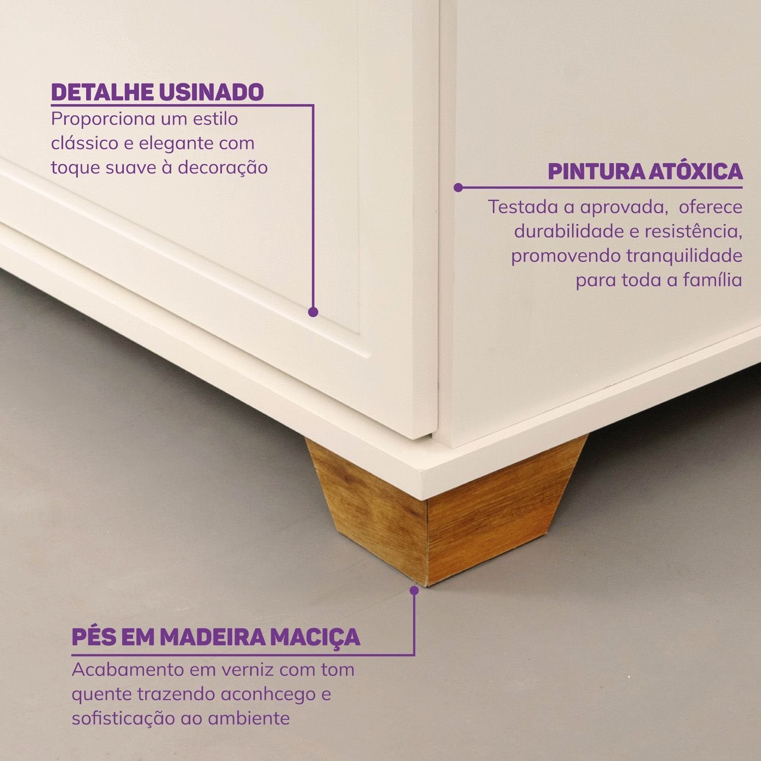 Cômoda 5 Gavetas 1 Porta com Tampo em Madeira Maciça Baby Ananda Casatema MadeiraOriginals Bege/Off-White/Mel