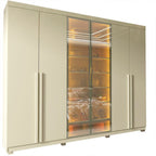 Guarda-Roupa Casal 6 Portas com Pés com LED Imperatriz Reflecta 100% MDF Yescasa Off White