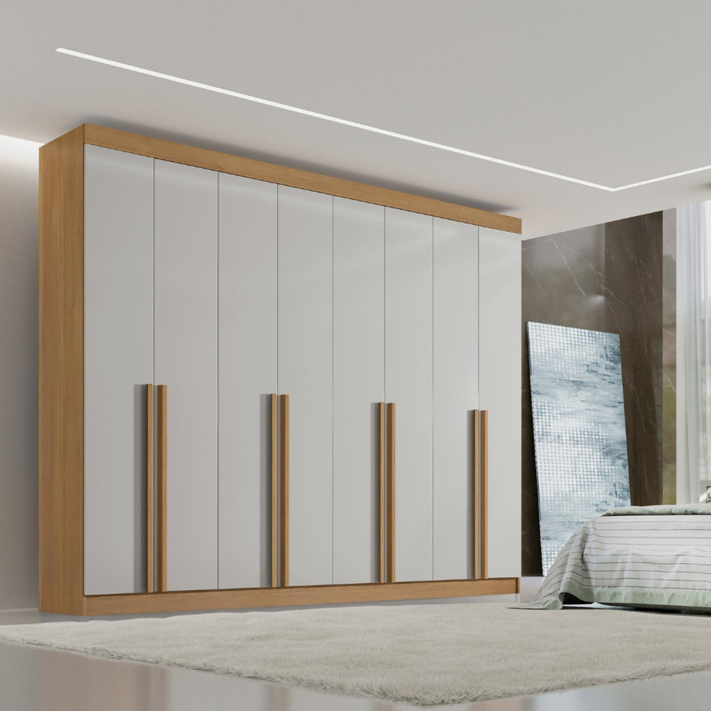 Guarda-Roupa Casal 8 Portas Império D Doro 100% MDF Cinamomo/Off White