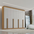 Guarda-Roupa Casal 8 Portas Império D Doro 100% MDF Cinamomo/Off White