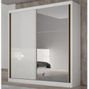 Guarda-Roupa Solteiro 2 Portas com Espelho 3 Gavetas Toronto Novo Horizonte 100% MDF Branco