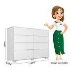 Cômoda para Quarto 8 Gavetas 147cm Georgia Moval Branco