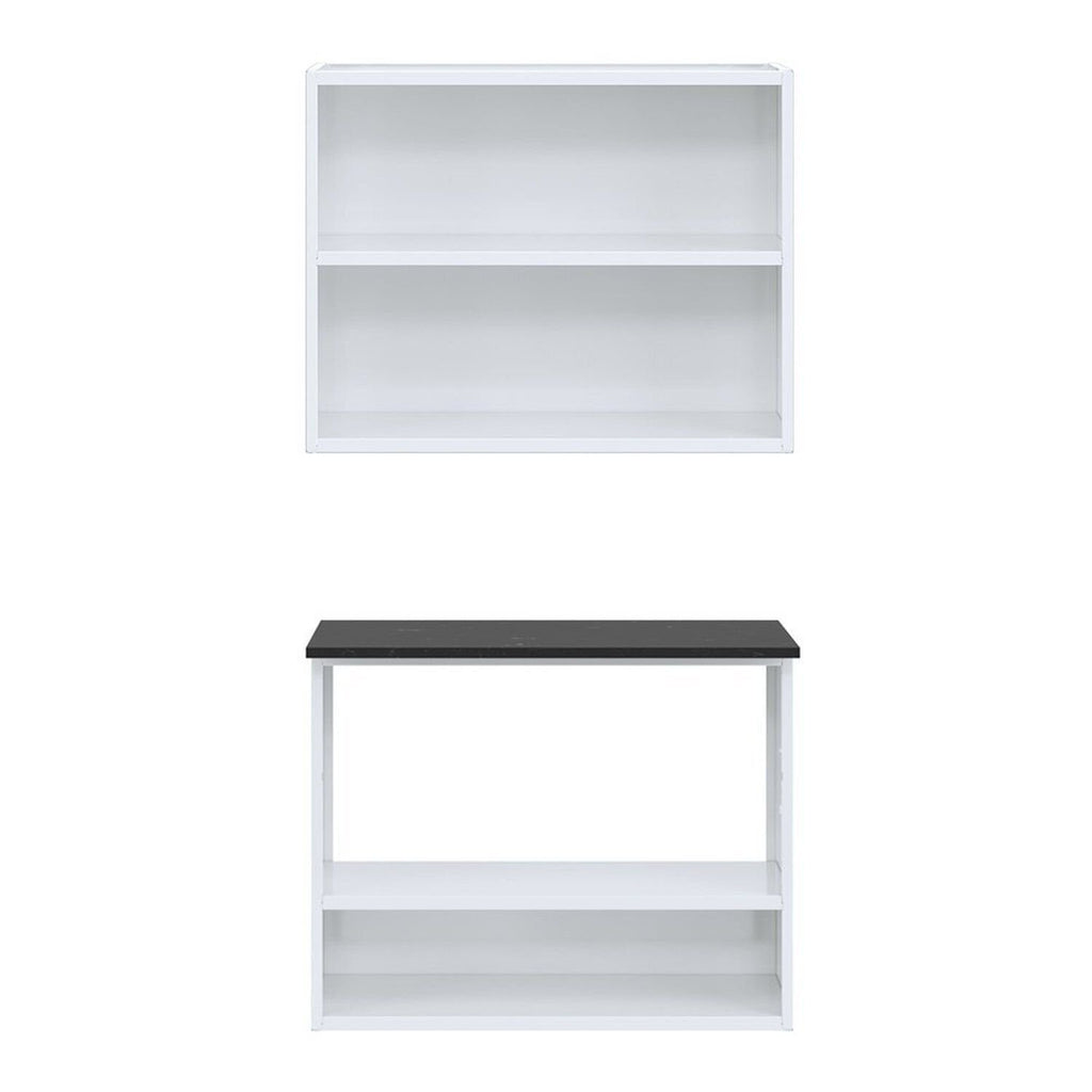Kit Conjunto para Banheiro em Aço Rubi 4 Portas com Espelho Telasul Branco