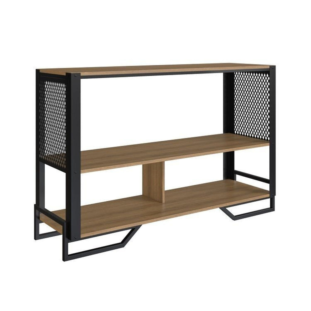 Conjunto Sala de Estar Completa Rack TV 60 Polegadas, Estante e Aparador Industrial Telado Marrom Espresso Móveis