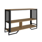 Conjunto Sala de Estar Completa Rack TV 60 Polegadas, Estante e Aparador Industrial Telado Marrom Espresso Móveis