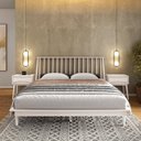 Cama Queen Madeira Maciça Nordik Maison Arven Marrom/Caramel