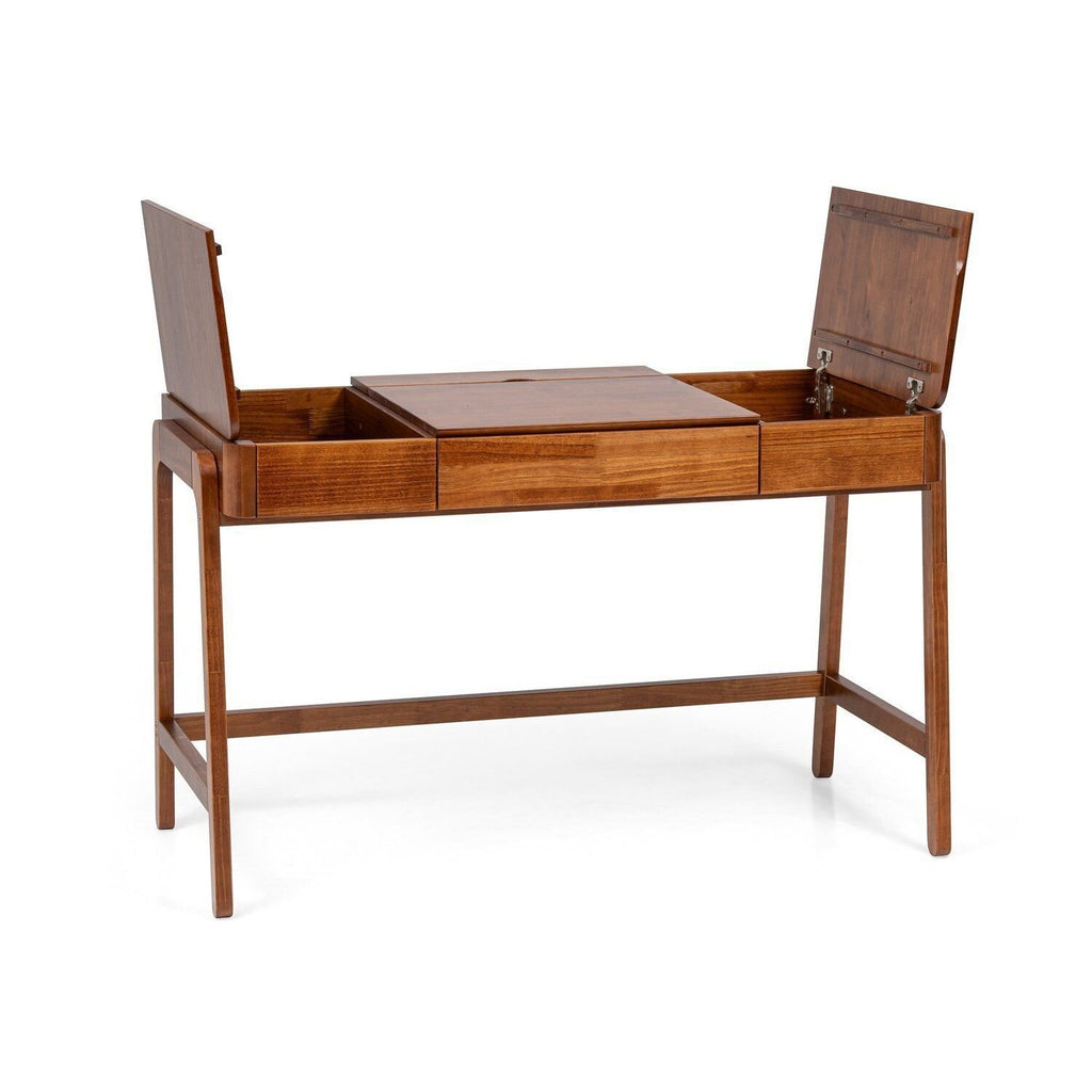 Escrivaninha Mesa Escritório Madeira Maciça 125,6cm Aura Yescasa Marrom/Garapa