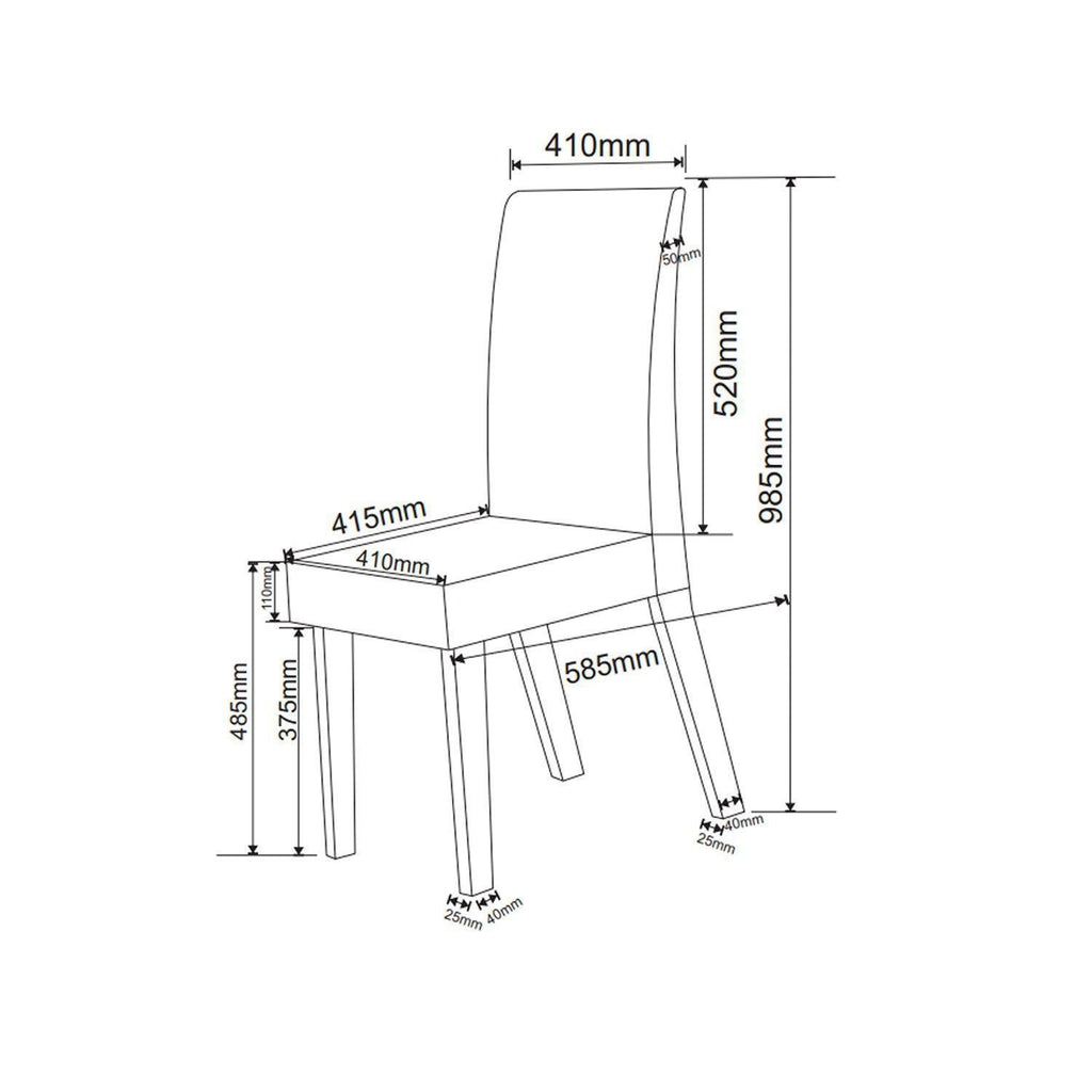 Conjunto Sala de Jantar Mesa Retangular Tampo Vidro/MDF com 4 Cadeiras Inovare Viero Bege