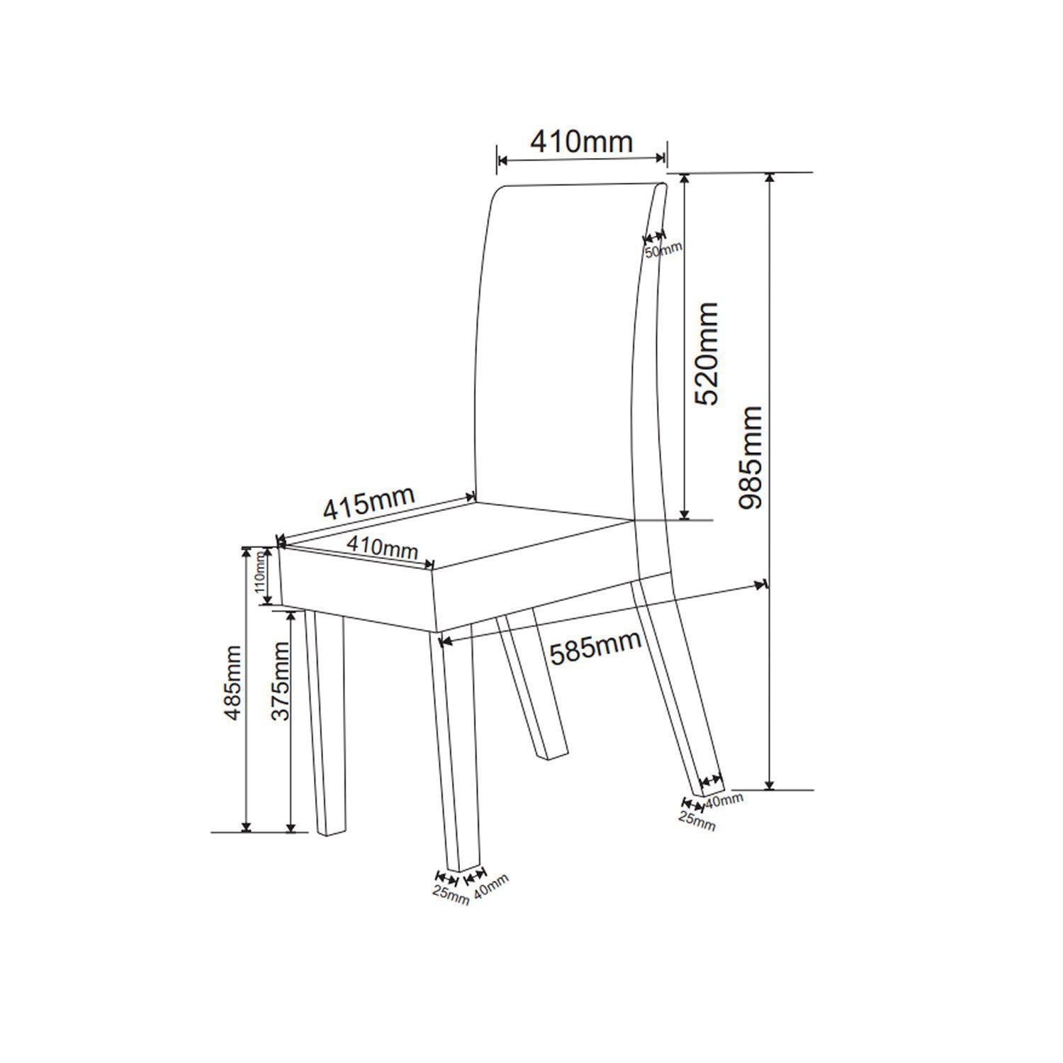 Conjunto Sala de Jantar Mesa Retangular Tampo Vidro/MDF com 4 Cadeiras Inovare Viero Bege