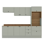 Cozinha Completa Modulada Rubi Yescasa Verde Oliva 270x214x49cm