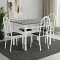Conjunto Sala de Jantar Mesa Retangular Tampo Granito com 4 Cadeiras Monique Artefamol