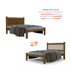 Cama Casal Prisma MDF Jequitibá/Off White J&A Móveis