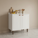 Balcão para Cozinha 2 Portas 80cm sem Tampo Pérola Yescasa Branco/Azul