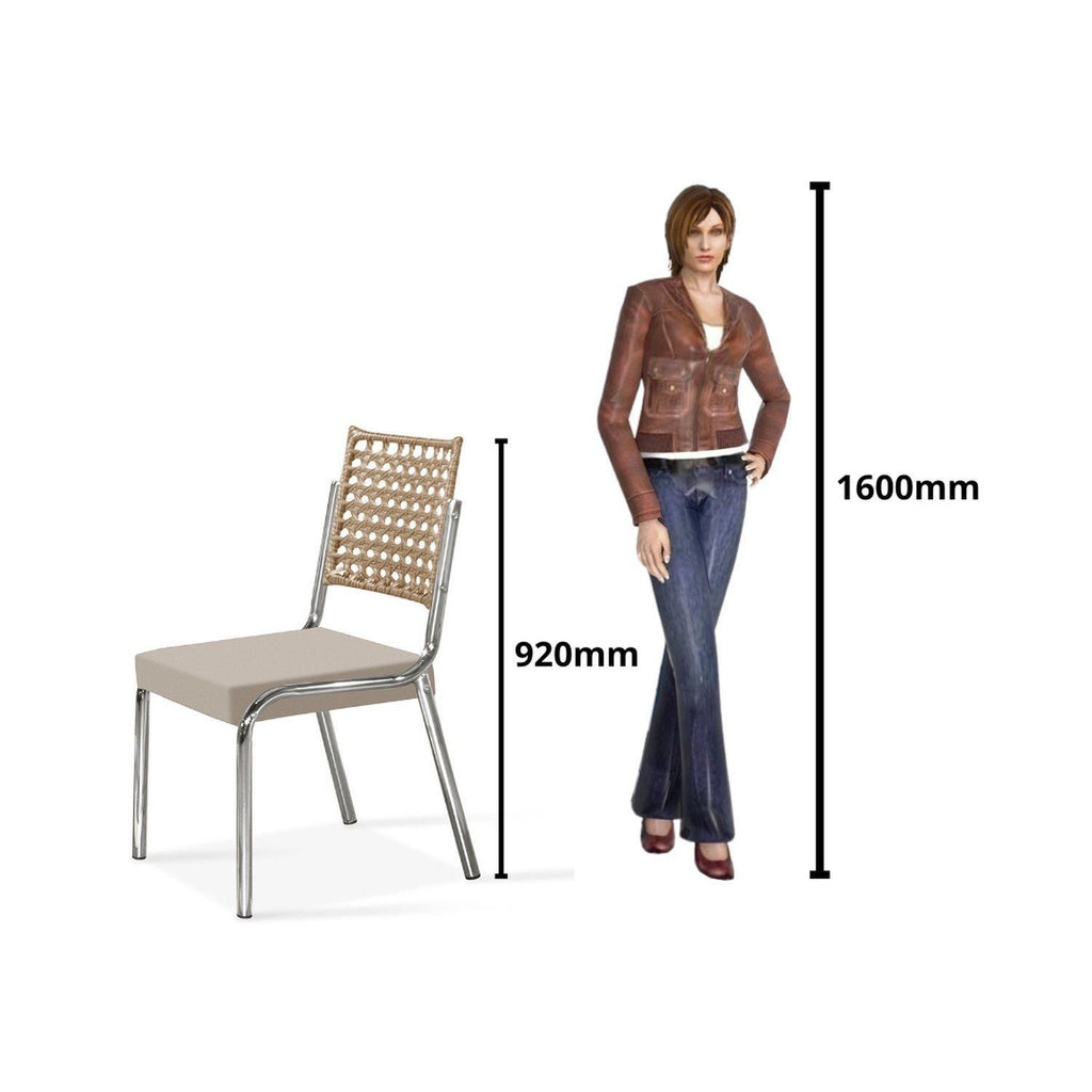 Conjunto Sala de Jantar Mesa Retangular com 6 Cadeiras Natani Yescasa