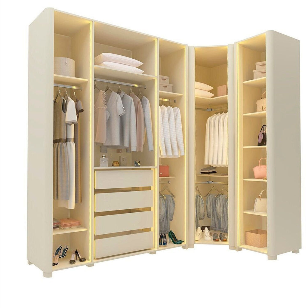 Guarda-Roupa Modulado Reflecta Innova 260cm x 240cm Mod 002 100% MDF Gelius Móveis Off White