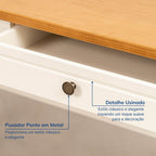 Escrivaninha Mesa Escritório Ananda 2 Gavetas 120cm MDF CabeCasa MadeiraOriginals Off-White e Mel Marrom