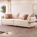 Sofá Living Canela 4 Lugares 265 cm Linho Lufer Estofados
