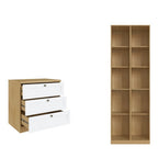 Quarto Infantil Completo 2 Guarda-Roupas e Cômoda 3 Gavetas Modelo Americano Infinity Genialflex Branco/Savana