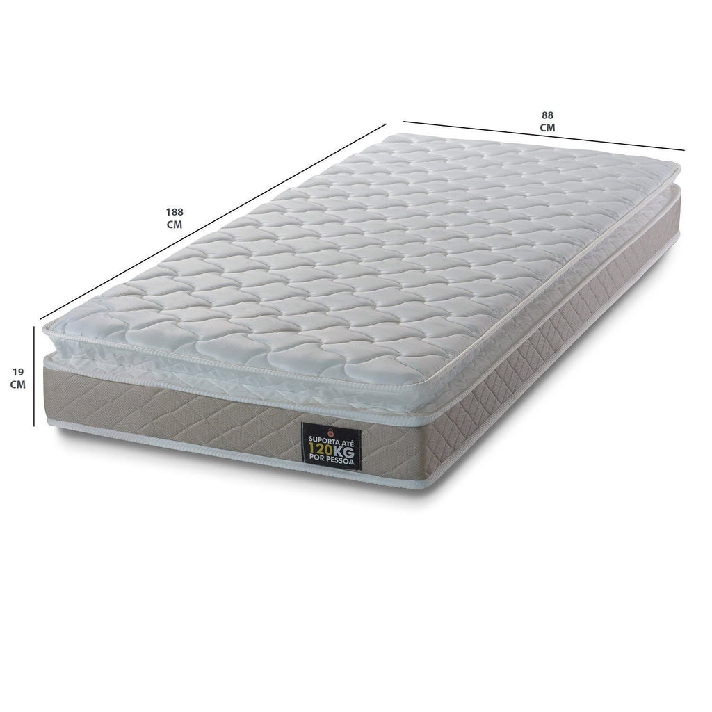 Colchão Solteiro Espuma D33 One Face Millenium Hellen Bege Branco 88x188x19cm