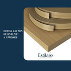 Armário Espelheira para Banheiro Athlone Estilare 3 Portas com Prateleira 76cm Bege/Nude