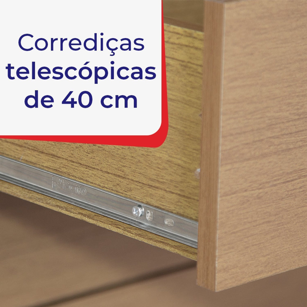 Guarda-Roupa Casal 8 Portas 8 Gavetas Império D Doro 100% MDF Cinamomo/Off White