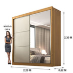 Guarda-Roupa Casal 2 Portas 6 Gavetas D Doro Coliseu 100% MDF Marrom/Cinamomo/Off White
