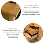 Conjunto Infantil Guarda-Roupa 2 Portas e Cômoda 8 Gavetas 100% Madeira Maciça Topázio Finestra Marrom/Freijó