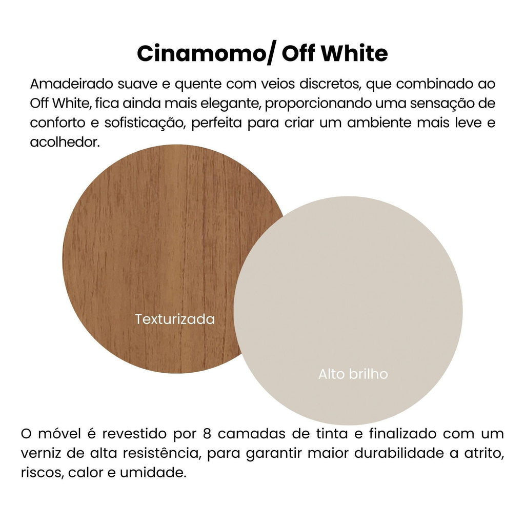Escrivaninha Mesa Escritório Nomad 4 Nichos 1 Porta 114cm Artely Cinamomo e Off White