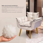 Kit Namoradeira 2 Poltronas e 2 Puffs para Sala Recepção Manicure Consultório Alice Suede