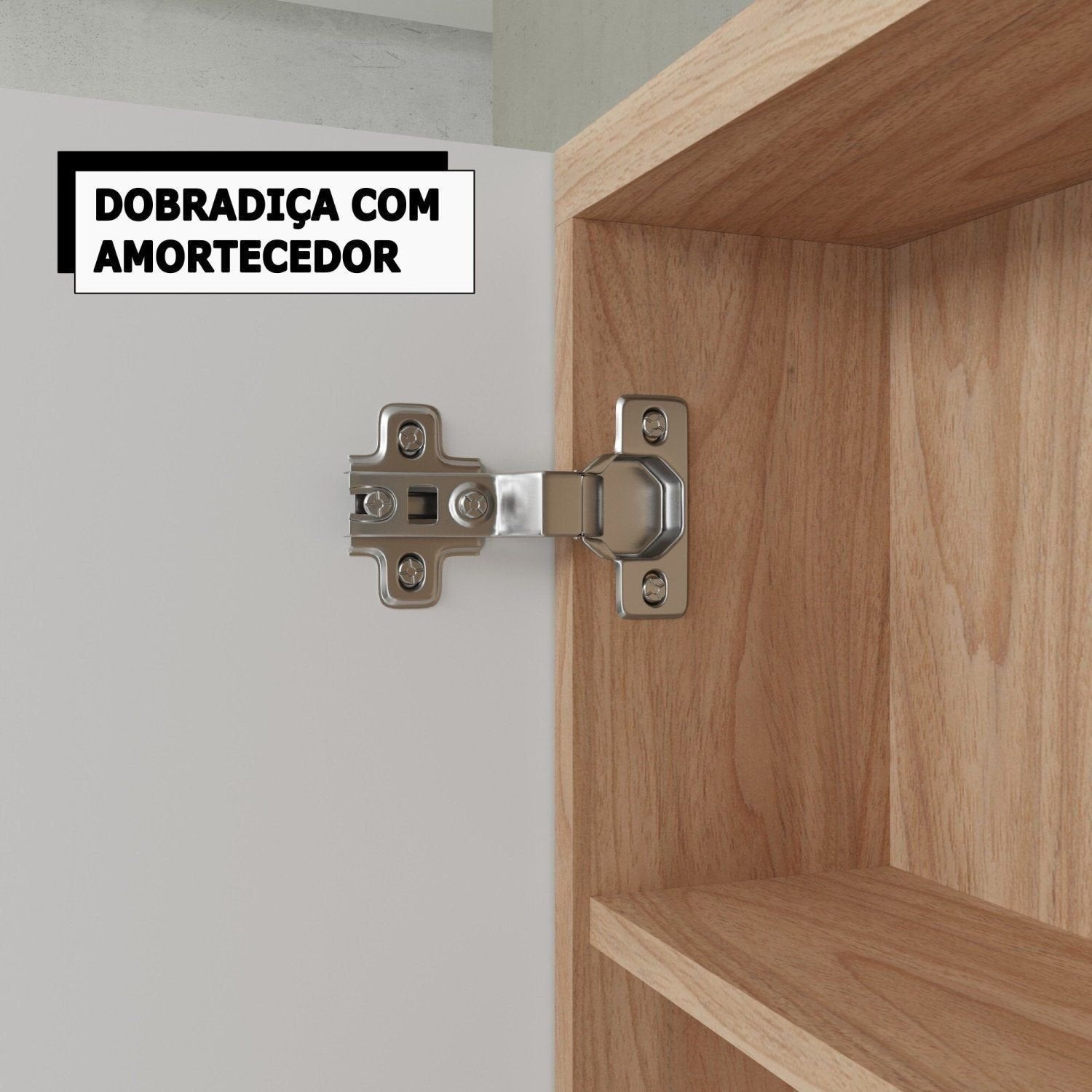 Conjunto para Banheiro Gabinete com Pés Cuba e Espelheira Madri Móveis Bosi 80cm Branco/Tauari