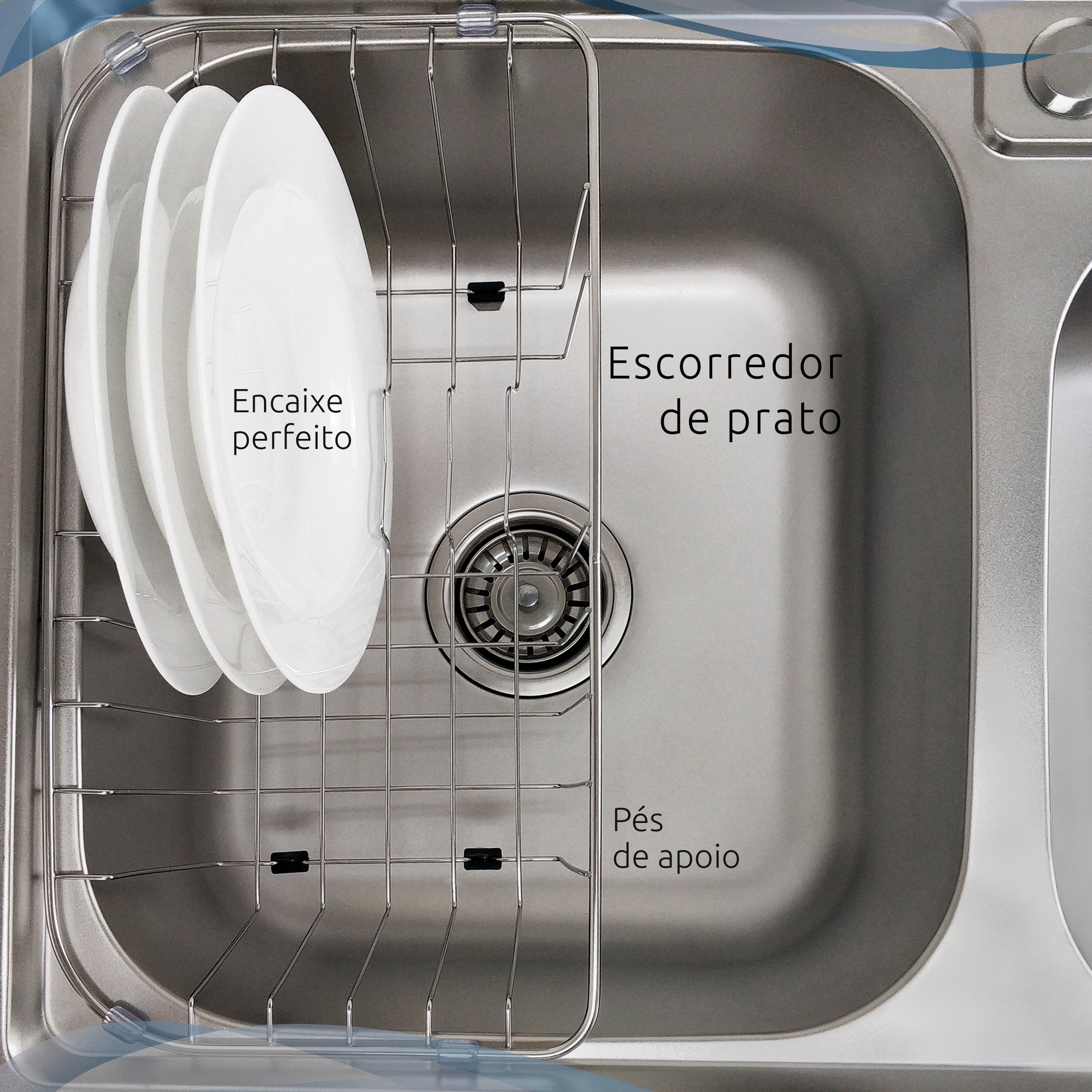 Cuba Dupla Cozinha Gourmet Aço Inox Luxo com Lixeira e Acessórios Tubrax CBC0007