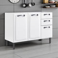 Balcão Cozinha em Aço 3 Portas 2 Gavetas 120cm sem Tampo New Premium Itatiaia Branco