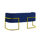 Kit 2 Poltronas e Sofá 2 Lugares para Recepção Balaqui Suede Azul Marinho