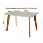 Conjunto Sala de Jantar Mesa Verona Tampo Vidro e MDF com 4 Cadeiras Ímola Authentic Off White Espresso Móveis