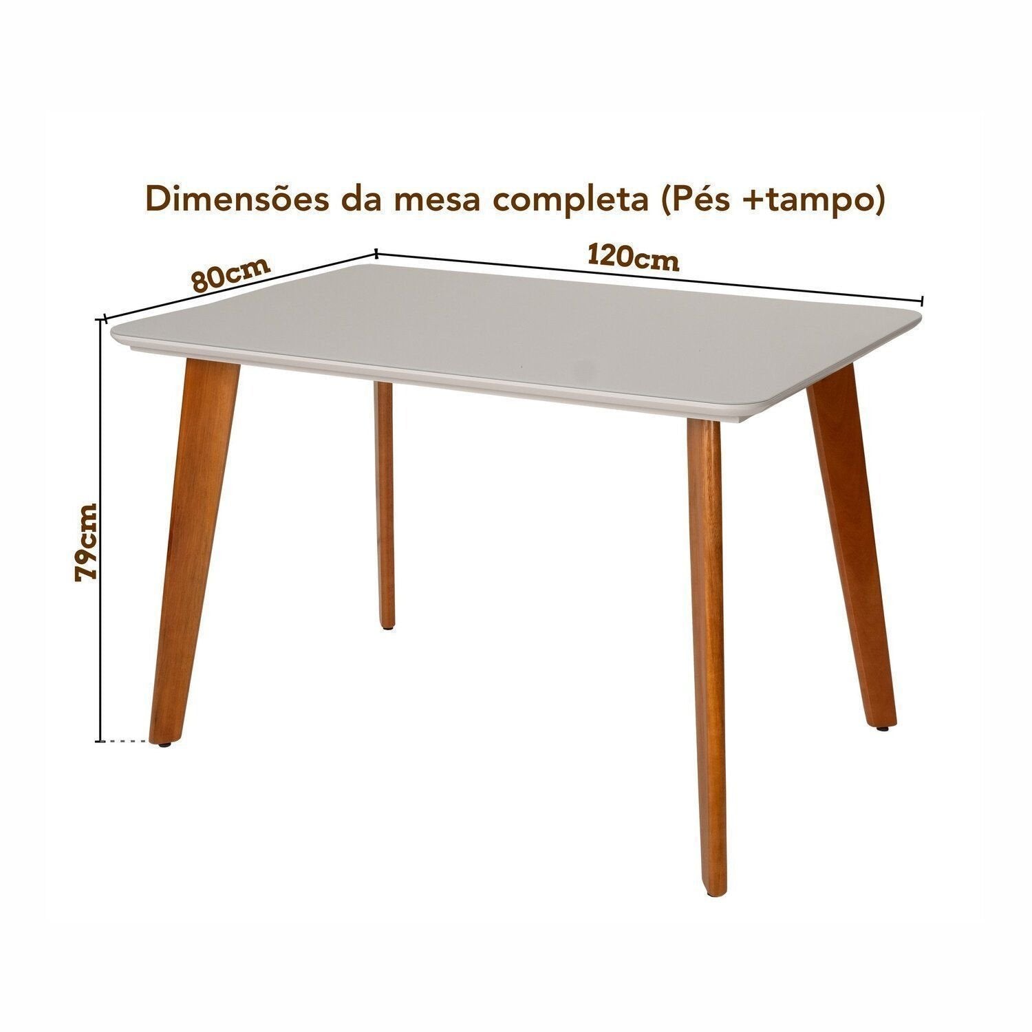 Conjunto Sala de Jantar Mesa Verona Tampo Vidro e MDF com 4 Cadeiras Ímola Authentic Off White Espresso Móveis