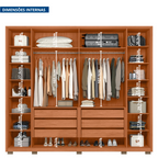 Guarda-Roupa Casal 6 Portas 6 Gavetas Suburban Gold Espresso Móveis 100% MDF Marrom/Freijó/Off White