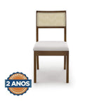 Conjunto Sala de Jantar Tangará Tiê Mesa com 4 Cadeiras Madeira Maciça Tampo MDF e Vidro CabeCasa MadeiraOriginals Bege/Cara