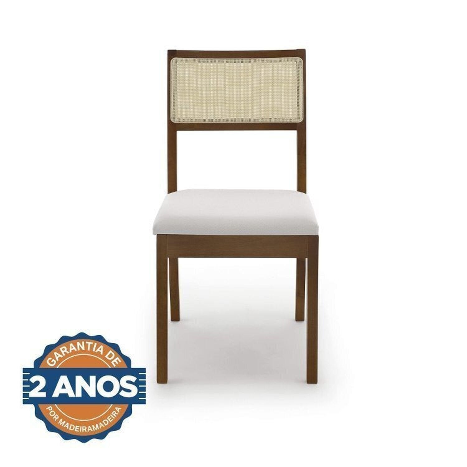 Conjunto Sala de Jantar Tangará Tiê Mesa com 4 Cadeiras Madeira Maciça Tampo MDF e Vidro CabeCasa MadeiraOriginals Bege/Cara