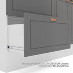 Cozinha Completa Modulada 8 Peças com Rodapé Pérola Yescasa Cinza/Branco