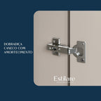 Armário Espelheira para Banheiro Athlone Estilare 3 Portas com Prateleira 76cm Bege/Nude