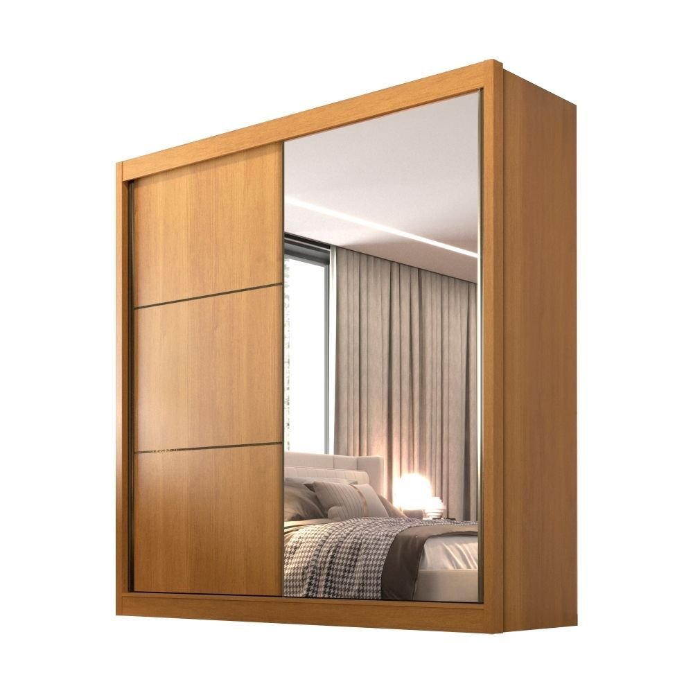 Guarda-Roupa Casal 2 Portas 6 Gavetas Coliseu D Doro 100% MDF Cinamomo/Off White